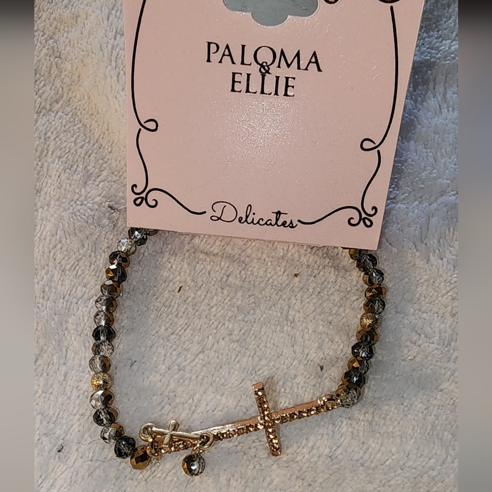 Gold and Black Beaded Bracelet
